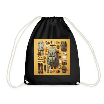 Everything I need for hiking - Drawstring Bag - black - Front