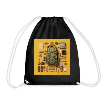 Everything I need for hiking - Drawstring Bag - black - Front