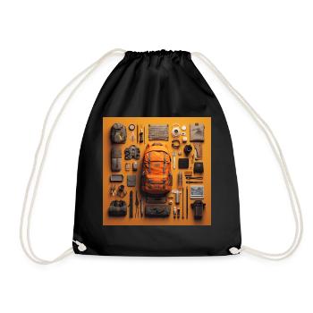 Everything I need for hiking - Drawstring Bag - black - Front