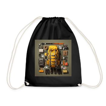 Everything I need for hiking - Drawstring Bag - black - Front