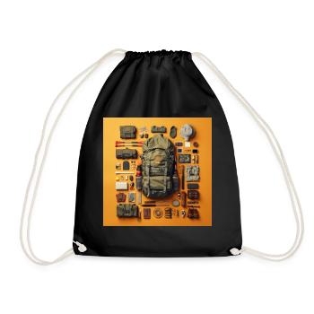 Everything I need for hiking - Drawstring Bag - black - Front