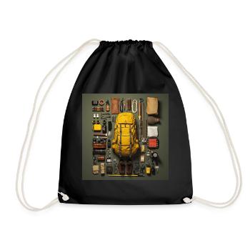 Everything I need for hiking - Drawstring Bag - black - Front