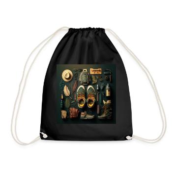 Everything I need for hiking - Drawstring Bag - black - Front