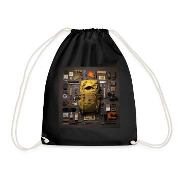 Everything I need for hiking - Drawstring Bag - black - Front