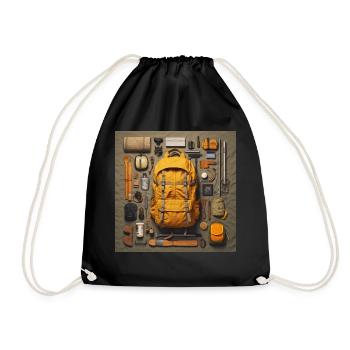Everything I need for hiking - Drawstring Bag - black - Front