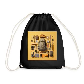 Everything I need for hiking - Drawstring Bag - black - Front