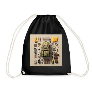 Everything I need for hiking - Drawstring Bag - black - Front