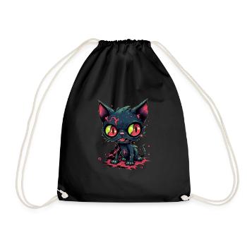Halloween Zombie Katze - Niedliche gruselige Katze - Turnbeutel - Schwarz - Vorne
