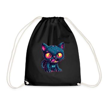Halloween Zombie Katze - Niedliche gruselige Katze - Turnbeutel - Schwarz - Vorne