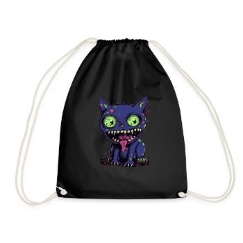 Halloween Zombie Katze - Niedliche gruselige Katze - Turnbeutel - Schwarz - Vorne