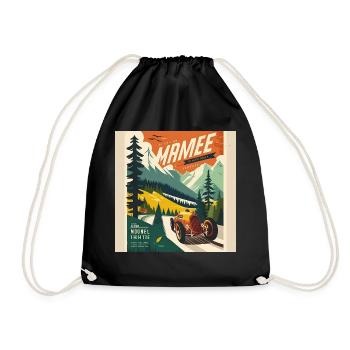 Retro Car Poster Vintage Car Old School - Drawstring Bag - black - Front