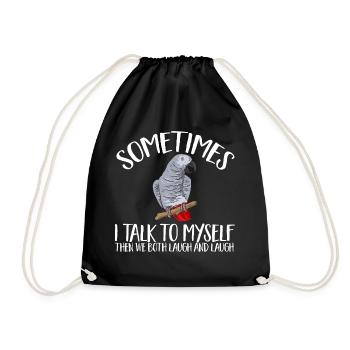 Graupapagei African Grey Parrot Papagei - Turnbeutel - Schwarz - Vorne