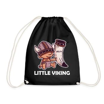 Wikinger Kinder Little Viking Nordisch Vater Sohn - Turnbeutel - Schwarz - Vorne