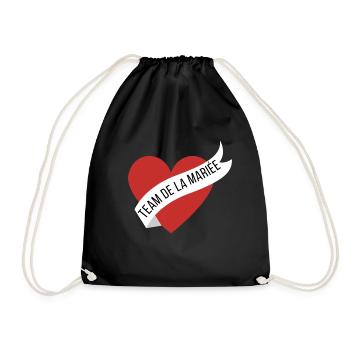 Team La mariée cœur rouge et ruban - Sac de sport léger - noir - Devant