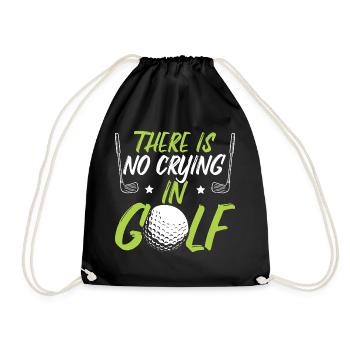 There's No Crying In Golf - Drawstring Bag - black - Front