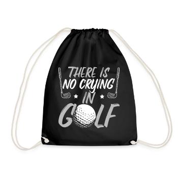 There Is No Crying In Golf - Drawstring Bag - black - Front