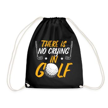There's No Crying In Golf - Drawstring Bag - black - Front