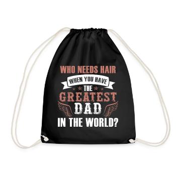 Qui a besoin de cheveux Le meilleur papa - Sac de sport léger - noir - Devant