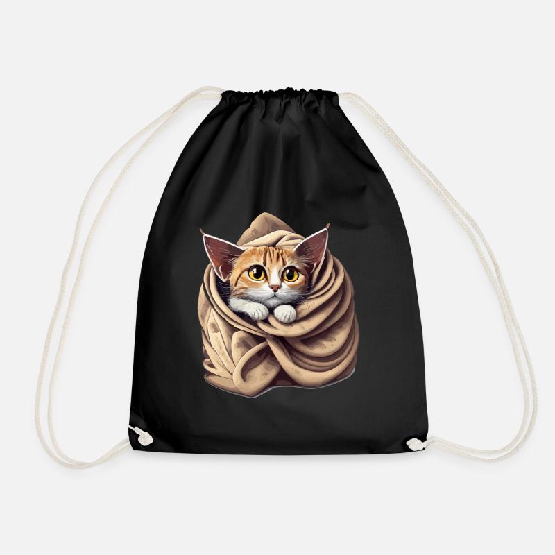 Katze Decke Herbst Kuschelig Warm - Turnbeutel - Schwarz