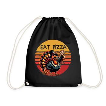 Eat Pizza Thanksgiving Turkey Graphic - Turnbeutel - Schwarz - Vorne