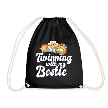 Jumelage de l’équipe des meilleurs amis avec mon meilleur jumeau - Sac de sport léger - noir - Devant