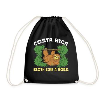 Costa Rica Sloth Like A Tropical Sloth - Drawstring Bag - black - Front