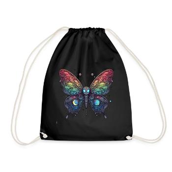 Scary butterfly with skull - Drawstring Bag - black - Front