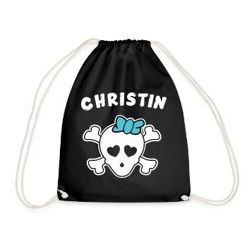 Pirate Christin Design for Girls and Women - Drawstring Bag - black - Front