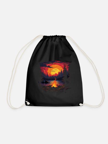 Campfire - Drawstring Bag - black