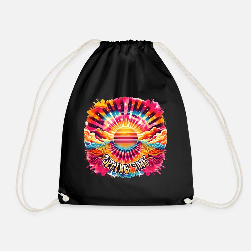 Spring - Drawstring Bag - black