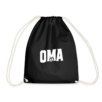 Oma - Babyfüße - Turnbeutel - Schwarz - Vorne