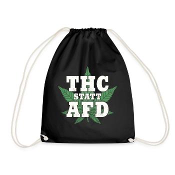 Für Cannabis Gegen AfD - Turnbeutel - Schwarz - Vorne