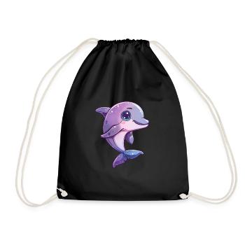 Dauphin souriant et joueur - Sac de sport léger - noir - Devant