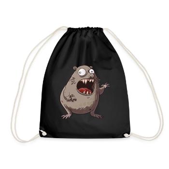 Funny Mole Cartoon For You - Drawstring Bag - black - Front