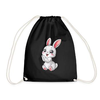 Cute bunny magic for you - Drawstring Bag - black - Front