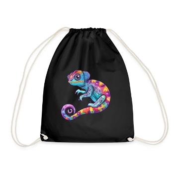 Voyage de découverte de caméléons colorés - Sac de sport léger - noir - Devant
