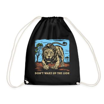 African Lion 2024 01 - Drawstring Bag - black - Front