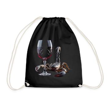 Skorpion Wein - Turnbeutel - Schwarz - Vorne
