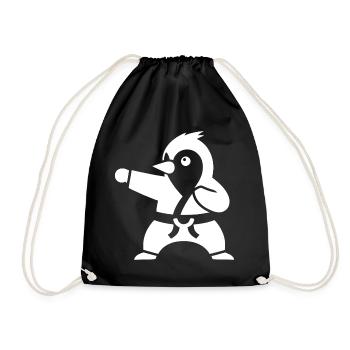 Pinguin Karate Kampfsport Kampfkunst Silhouette - Turnbeutel - Schwarz - Vorne