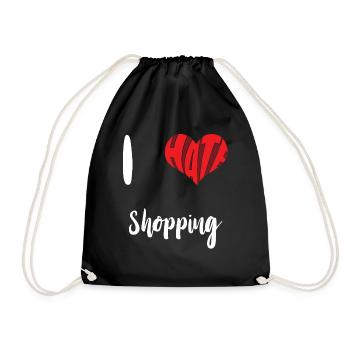 Hass Shopping Stopp Hass Anti Hass - Turnbeutel - Schwarz - Vorne