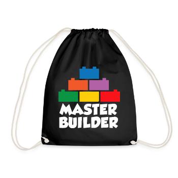 Brick Builder Brick Building Master Builder - Drawstring Bag - black - Front