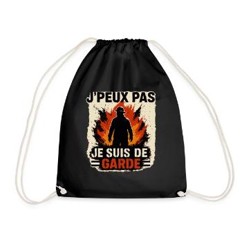 Je Peux Pas Je Suis De Garde Pompiers Cadeau - Sac de sport léger - noir - Devant