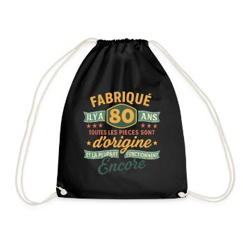 Fabriqué il y a 80 ans - 80 ans Anniversaire blagu - Sac de sport léger - noir - Devant