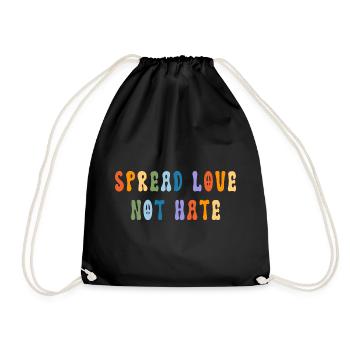 Spread Love Not Hate - Peace - Drawstring Bag - black - Front