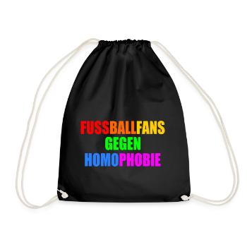 fußballfans gegen homophobie - Turnbeutel - Schwarz - Vorne