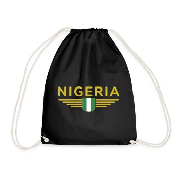 Nigeria Design – Show your love for the country - Drawstring Bag - black - Front