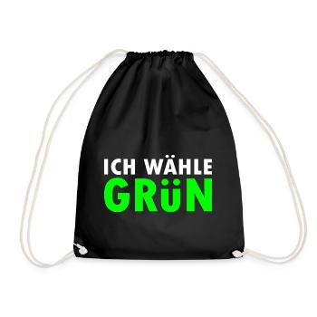 Ich wähle grün - Turnbeutel - Schwarz - Vorne