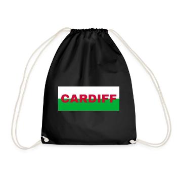 Cardiff City au Pays de Galles Drapeau Royaume-Uni - Sac de sport léger - noir - Devant