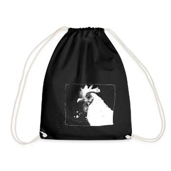 Crazy Chicken | Crazy Chicken | Hand Drawn - Drawstring Bag - black - Front