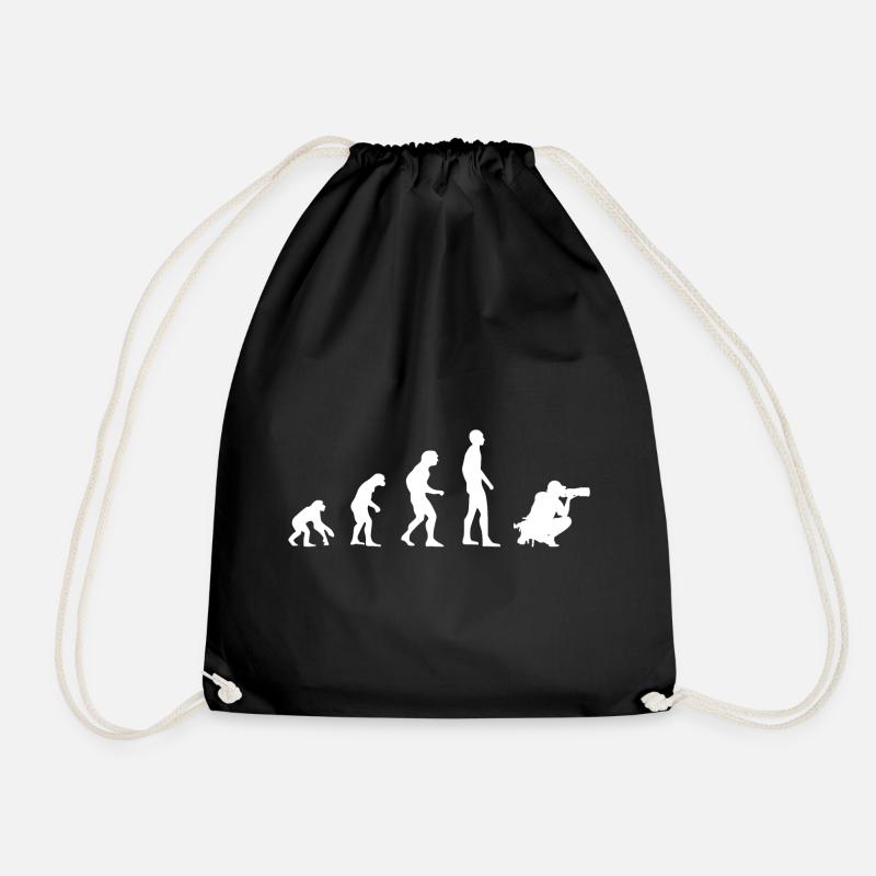 PHOTOGRAPHER PHOTOGRAPHY EVOLUTION - Drawstring Bag - black